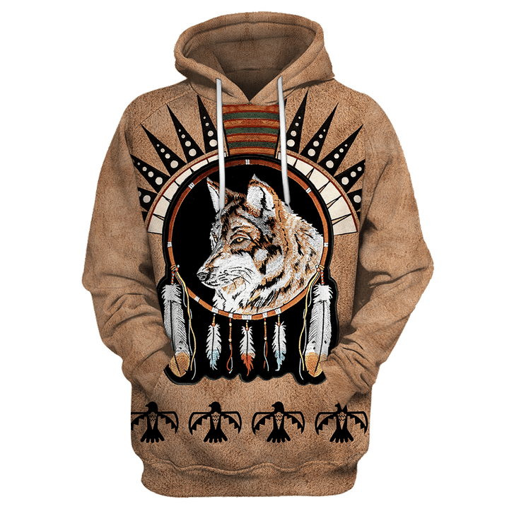 Native Wolf 3D All Over Printed Shirt Hoodie For Men And Woman MP05092008 - Amaze Style™-Apparel