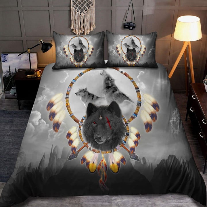 Native American Wolf 3D All Over Printed Bedding Set - Amaze Style™