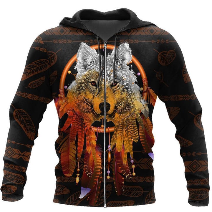 Wolf Native 3D Over Printed Hoodie for Men and Women-ML - Amaze Style™-Apparel