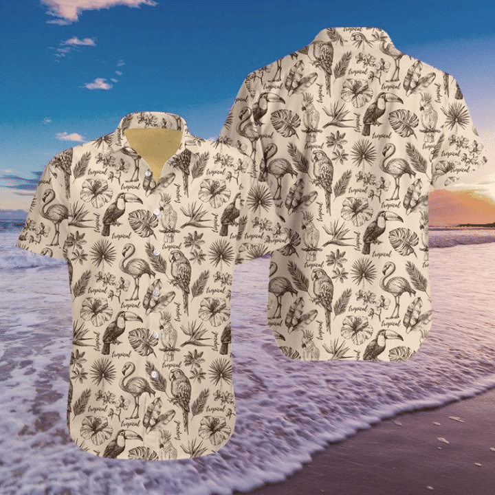 Larvasy Tropical Hawaiian Shirt Aloha Shirt For Summer