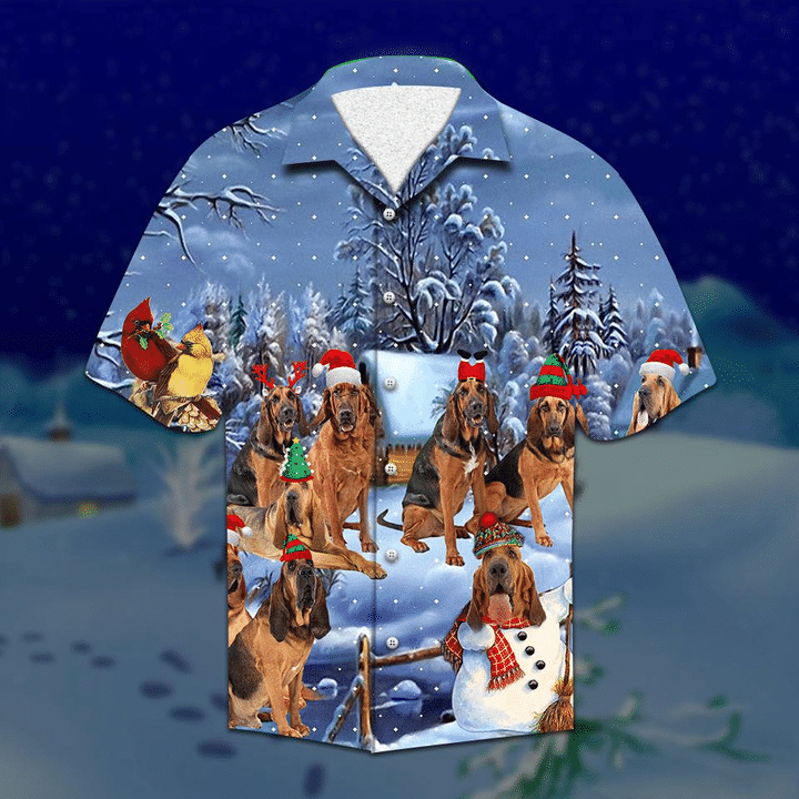 Bloodhound Christmas Hawaiian Shirt