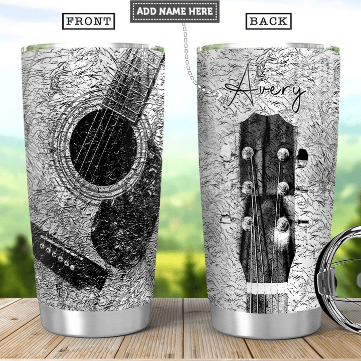 Larvasy Acoustic Guitar Personalized Stainless Steel Tumbler