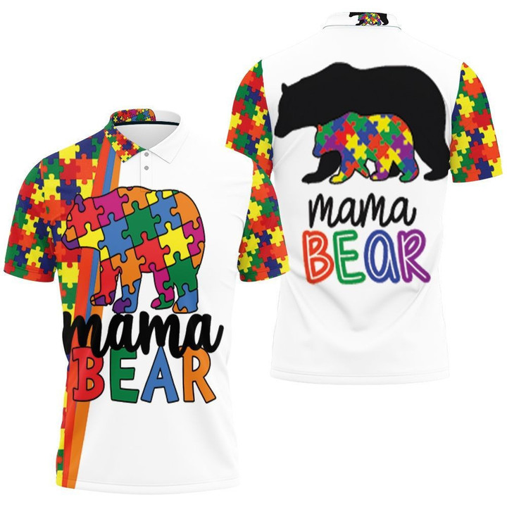Mama Bear Autism Support Polo Shirt