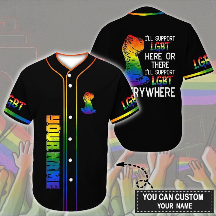 Larvasy Personalized Custom Name Support Lgbt Baseball Tee Jersey Shirt