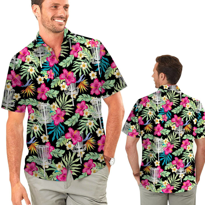 Disc Golf Hibiscus Men Hawaiian Shirt For Sport Lovers In Summer