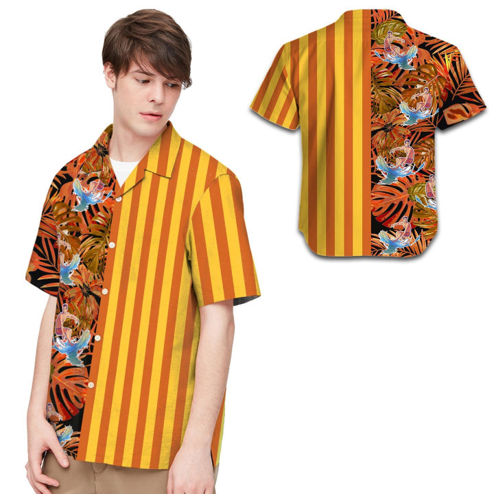 Surfing Tropical Leaves Men Hawaiian Shirt For Water Sport Lovers In Daily Life