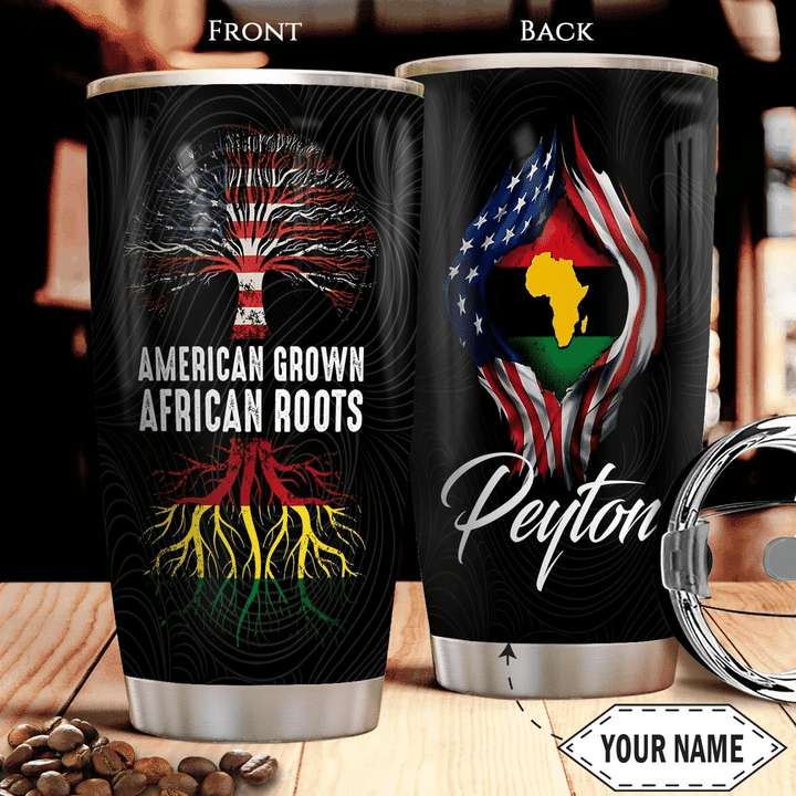 Larvasy African Root Personalized Stainless Steel Tumbler
