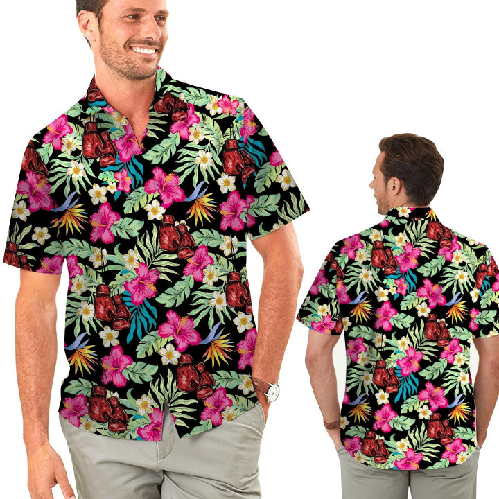 Boxing Hibiscus Men Hawaiian Shirt For Sport Lovers In Summer