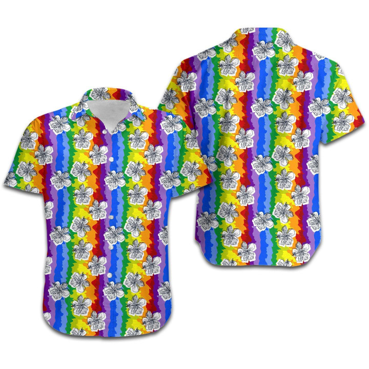 LGBT Hibiscus Women Hawaiian Shirt