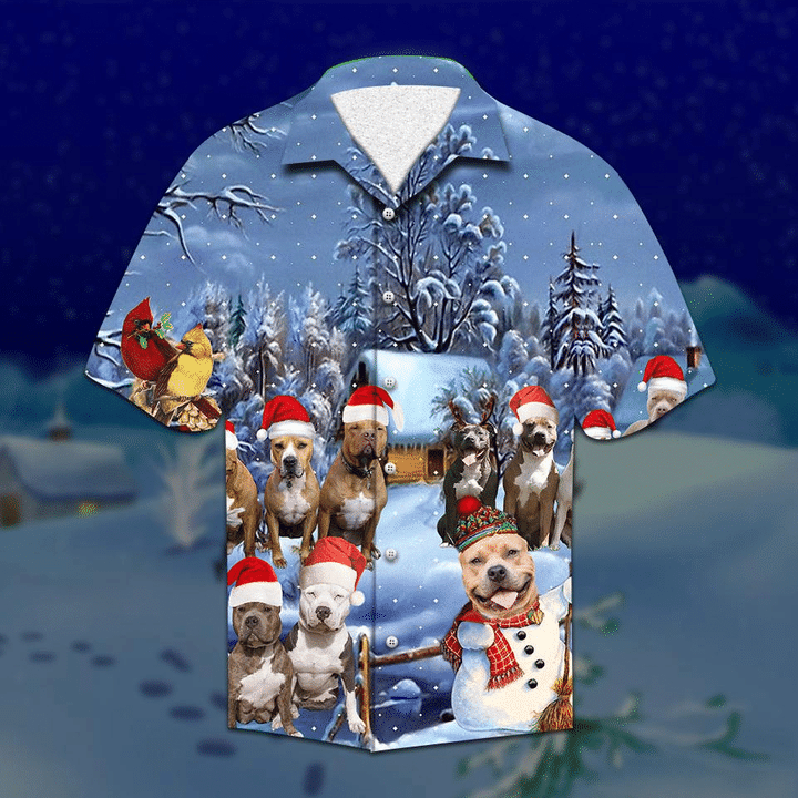 Pitbull Christmas Hawaiian Shirt