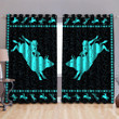 Bull Riding 3D All Over Printed Window Curtains Blue - Amaze Style™
