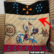 Native American Indian Horse Ledger Art Customized 3D All Over Printed Quilt -