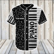 Larvasy Personalized Custom Name Piano Baseball Tee Jersey Shirt