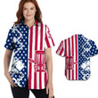 Disc Golf American Flag Women Hawaiian Shirt For Disc Golfers