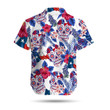 Skull Texas Flag Tropical Floral Aloha Women Button Up Hawaiian Shirt For Texas Lovers On The Beach Summer And In Daily Life