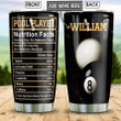 Larvasy Billiard Pool Player Facts Personalized Stainless Steel Tumbler