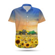 I'm A Farmer Tractor And Sunflower Field Image Women Button Up Hawaiian Shirt For Famers Lovers In Summer Unique Gifts - Gift For Sunflower Lovers