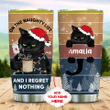 Personalized Black Cat Christmas Stainless Steel Tumbler