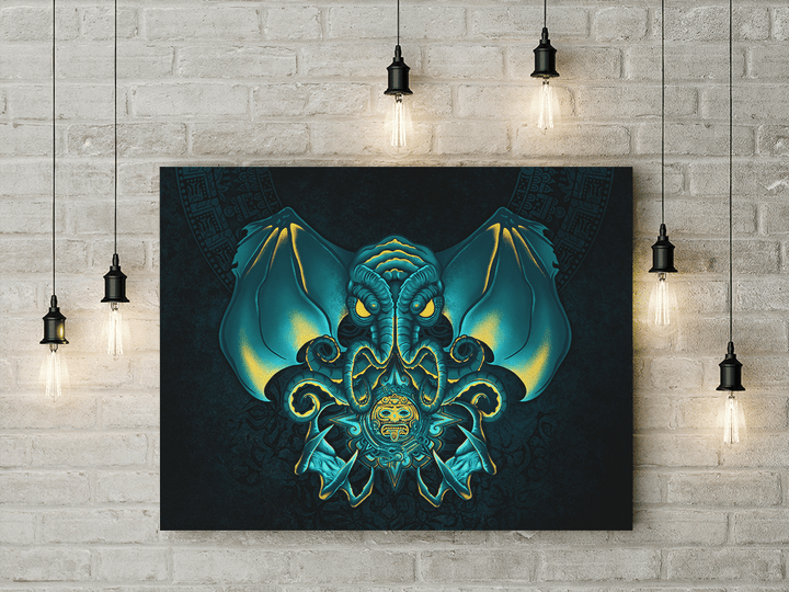 CTHULHU ART MAYA AZTEC 3D ALL OVER PRINTED CANVAS