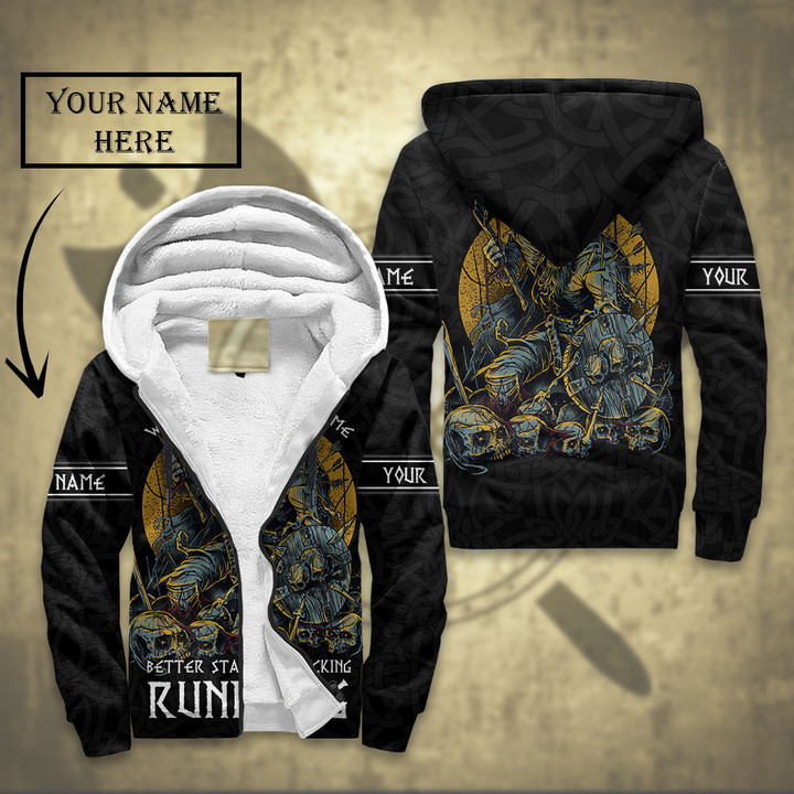 Nordic Mythology Warrior Viking What Doesn‘T Kill Me Start Fking Runing Personalized All Over Print Fleece Zip