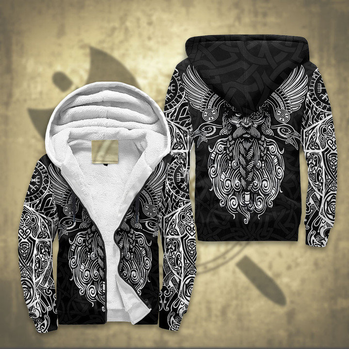 Viking Old Norse King Of Asgard Odin The All Father Tattoo Design All Over Print Fleece Zip
