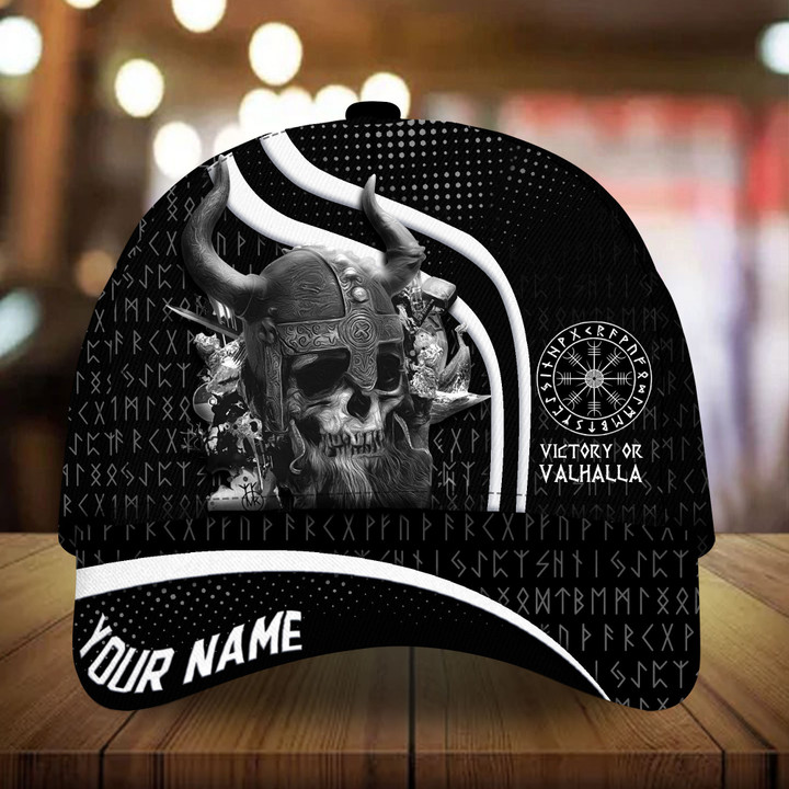 Viking Old Norse Warrior Victory Or Valhalla Curves Template Customized Hat & Cap