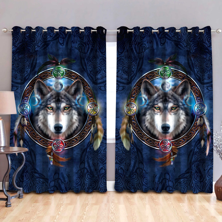 Celtic Wolf 3D All Over Printed Window Curtains - Amaze Style™-Curtains