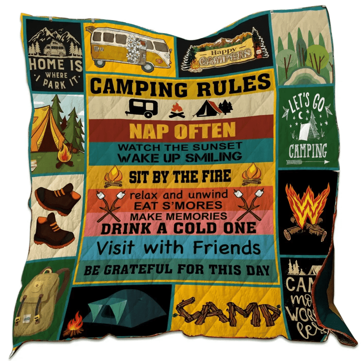 Camping Rules Quilt - Camping Gift Ideas