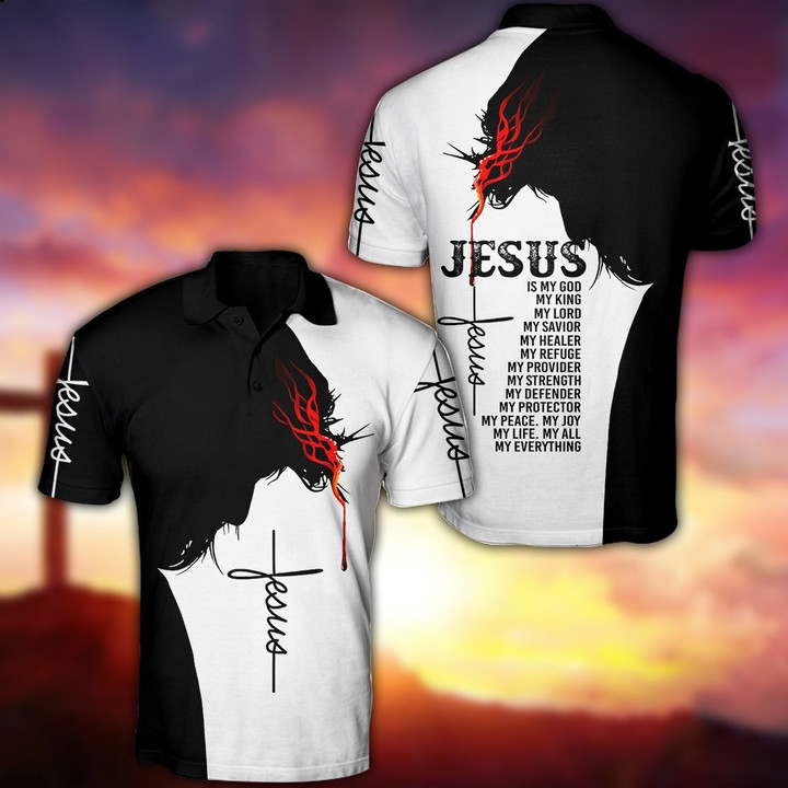 Christian Jesus 3D All Over Printed Polo Shirt