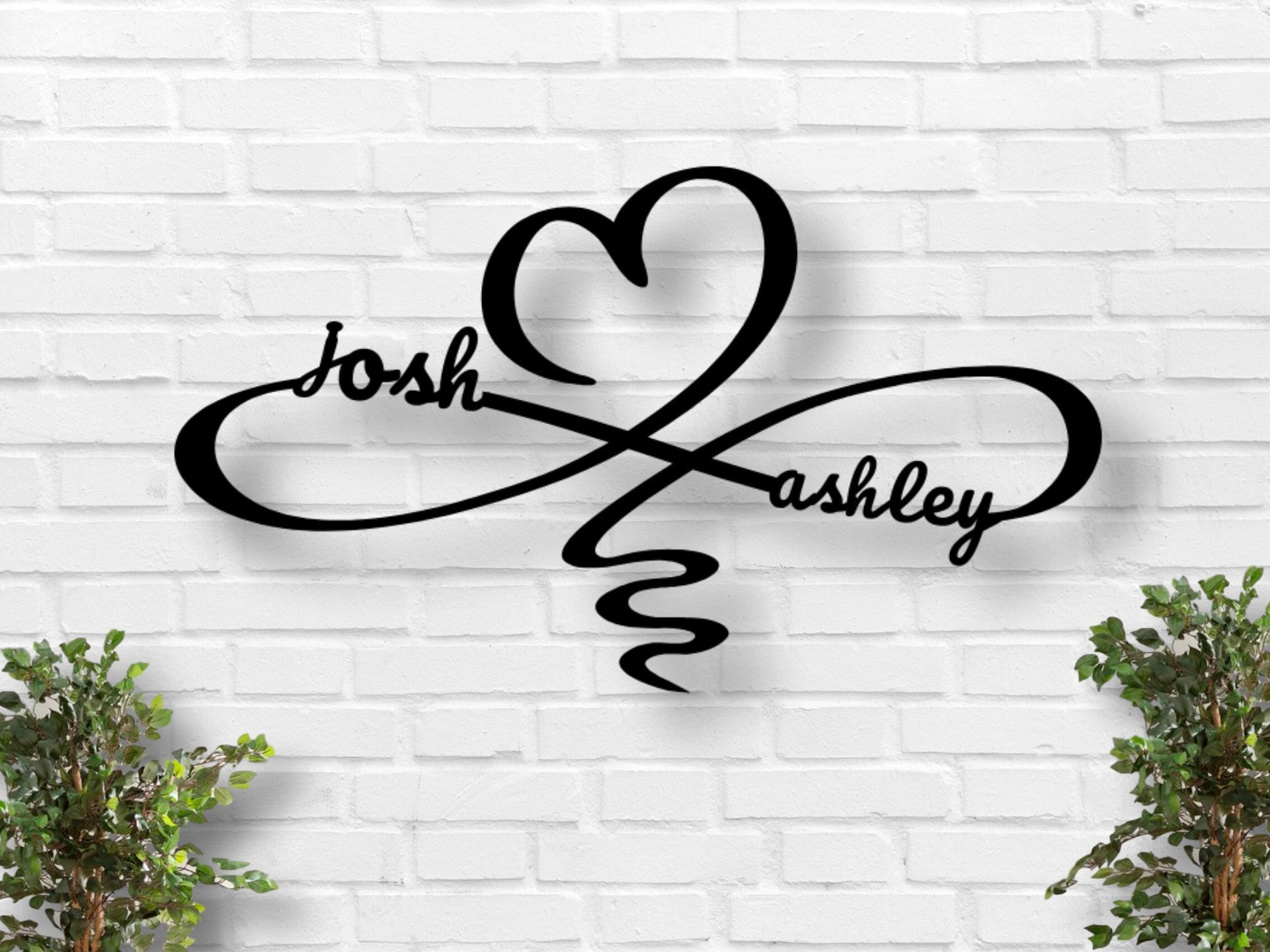 Personalized Metal Sign, Infinity Sign, Wall Art, Name Sign, Metal ...
