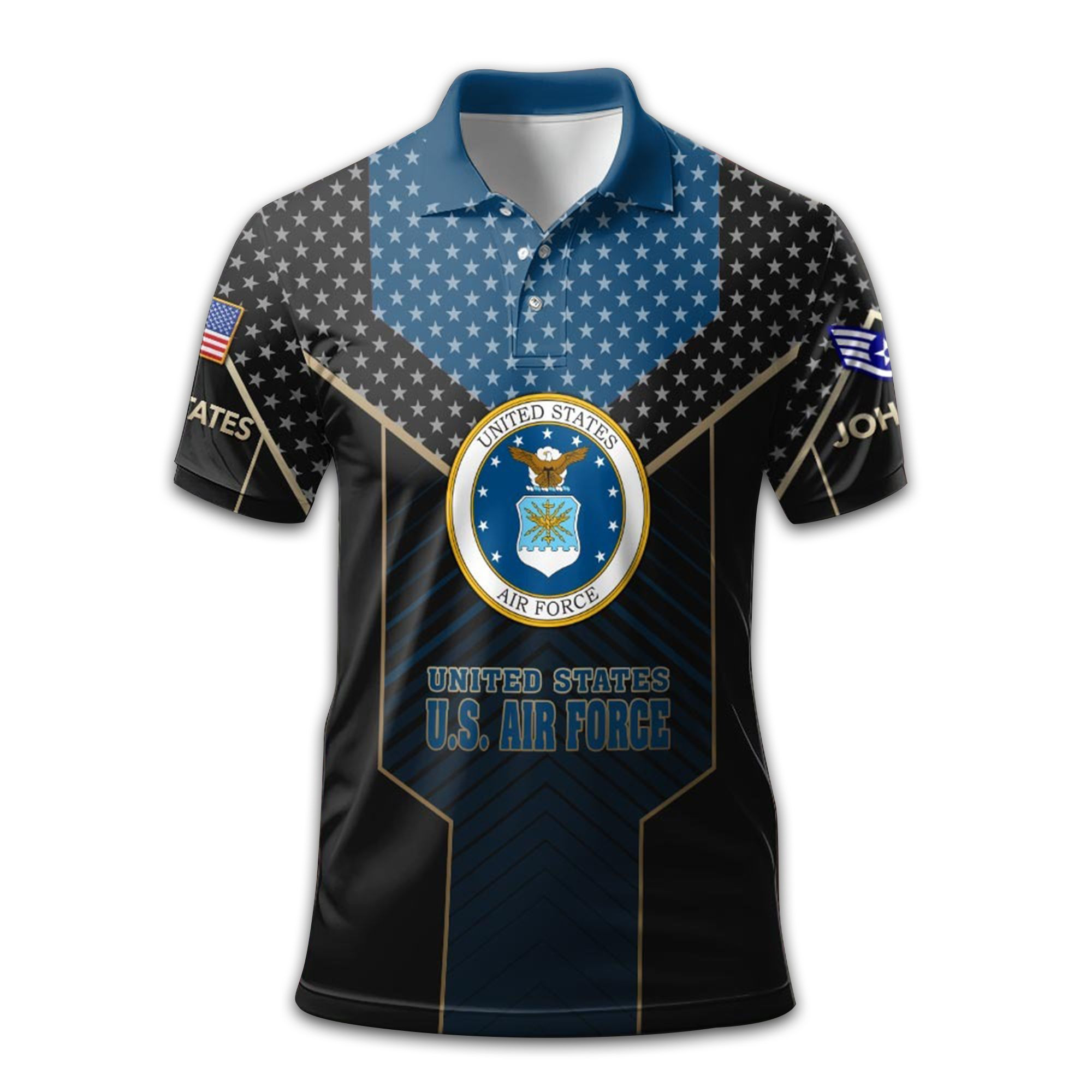 US Air Force (USAF) Custom Polo Shirt Air Force Style with Bold Eagle ...