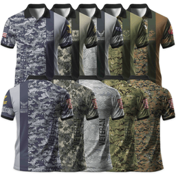 US Veteran Personalized U.S. Veteran Camouflage Polo ShirtPLV55