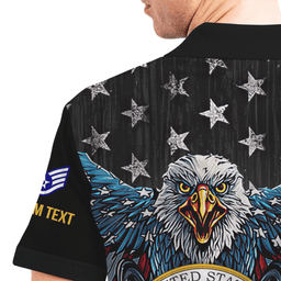 US Air Force (USAF) Personalized Eagle USAF Veteran 3D Polo Shirt 48PLV55