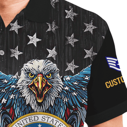 US Air Force (USAF) Personalized Eagle USAF Veteran 3D Polo Shirt 48PLV55