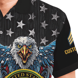 US Army Personalized Eagle U.S Army Veteran 3D Polo Shirt 46PLV55