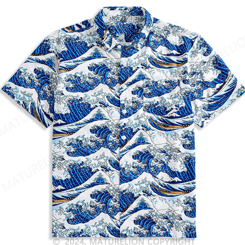 Great Wave off Kanagawa Hawaiian Shirt Funny Quote Shirt Humorous T-Shirt for Men HW56
