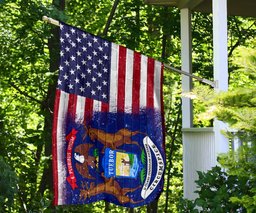Michigan State American Flag Patriotic Proud Michigan Flag For Sale FL56