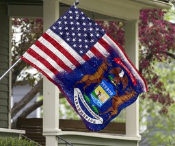 Michigan State American Flag Patriotic Proud Michigan Flag For Sale FL56