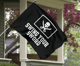 Henry Every Flag Swing Your Sword Mike Leach Flag Mississippi State Pirate Merch FL56
