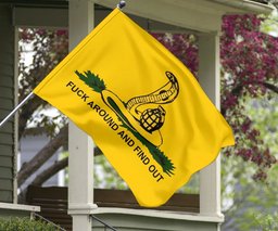 Fuck Around And Find Out Flag Don't Tread On Me Gadsden Flag Decorative For Wall Indoor Outdoor FL56