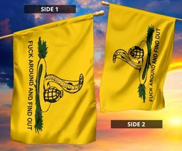 Fuck Around And Find Out Flag Don't Tread On Me Gadsden Flag Decorative For Wall Indoor Outdoor FL56