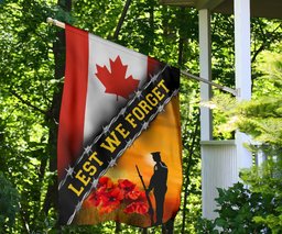 Lest We Forget Canada Flag Honoring Canadian Soldier Veterans Memorial Flag Patriotic FL56