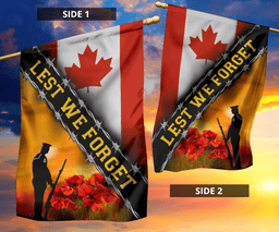 Lest We Forget Canada Flag Honoring Canadian Soldier Veterans Memorial Flag Patriotic FL56