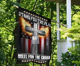 Stand For The Flag Kneel For The Cross Flag Angel Cross W American Flag Decor Christian Gifts FL56