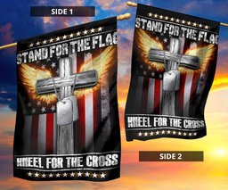 Stand For The Flag Kneel For The Cross Flag Angel Cross W American Flag Decor Christian Gifts FL56