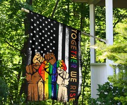 LGBT Together We Rise American Flag Vintage Pride Flag Gift Black Lives Matter FL56