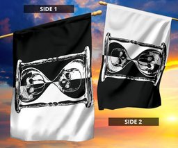 Unus Annus Flag Skull With Hourglass Black And White Haloween Gifts For Home Decor FL56
