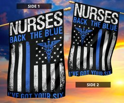 Thin Blue Line Nurse Back The Blue We've Got Your Six Flag Decor Honor Police Law Enforcement FL56