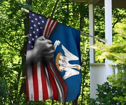 Louisiana State Flag And American Flag Louisiana Pride Patriotic Home Decor Gift Idea FL56