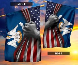 Louisiana State Flag And American Flag Louisiana Pride Patriotic Home Decor Gift Idea FL56